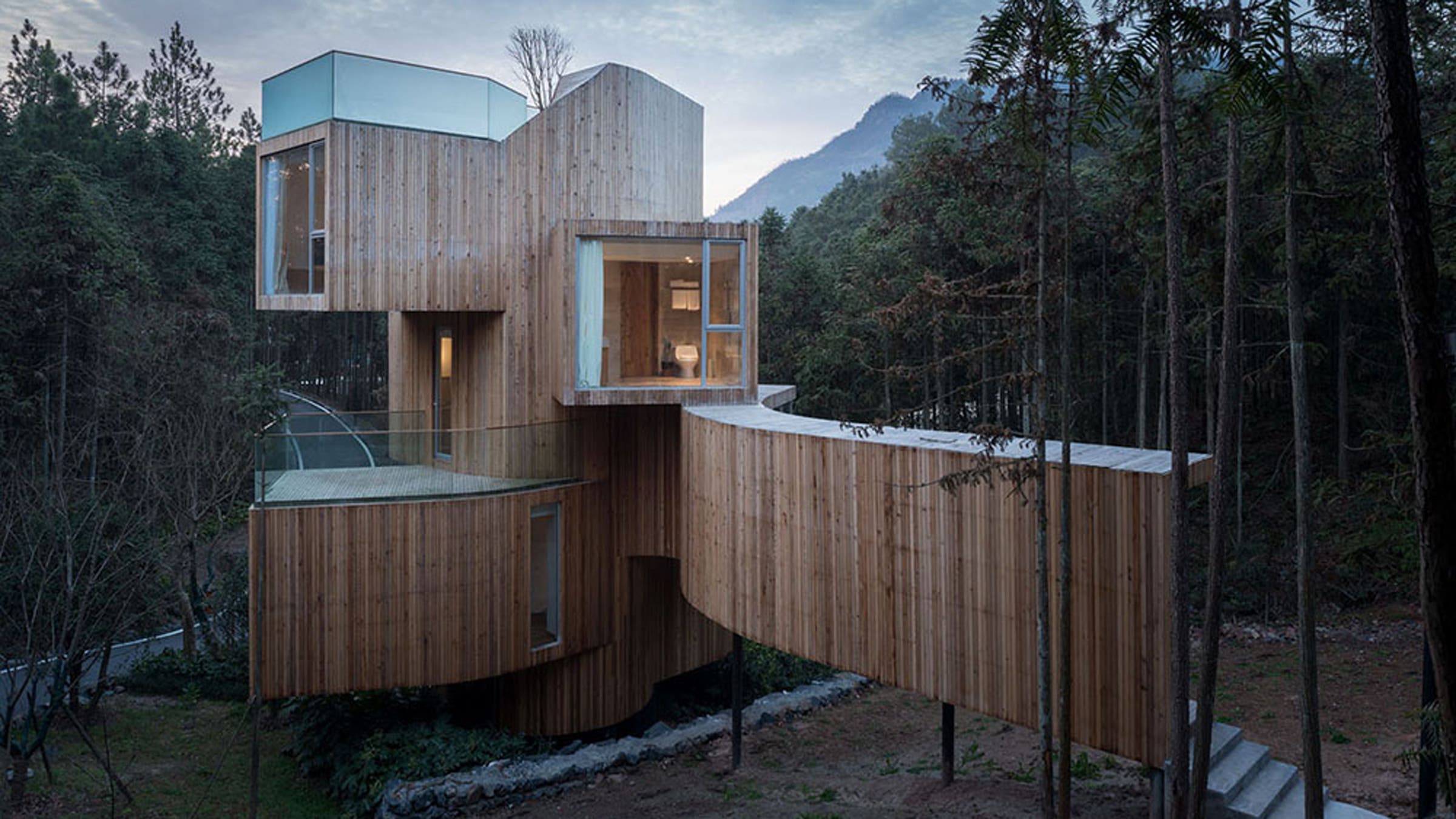 A Six-Story Treehouse That Thinks It's a Spiral Staircase