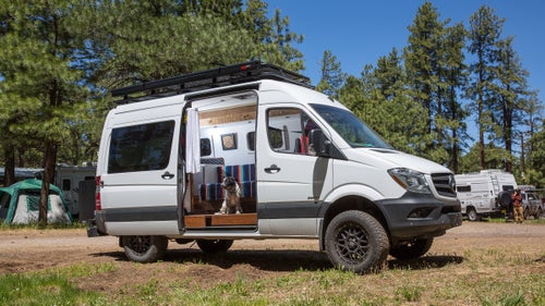 2016 Mercedes Sprinter Van
The Mercedes Sprinter is what everyone with even the faintest interest in #vanlife aspires to. Kristen Bor’s 2016 4x4 model is one of the coolest examples we’ve seen. Her custom build included 180-watts of solar with a 375-amp-hour battery bank, an onboard shower, and a cabin layout that maximizes interior space.