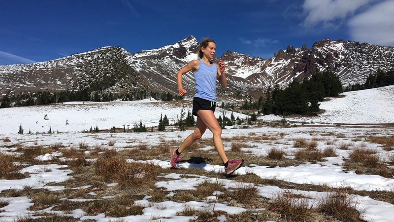 Elyse Kopecky, author of Run Fast, Eat Slow, runs at home in Bend, Oregon.
