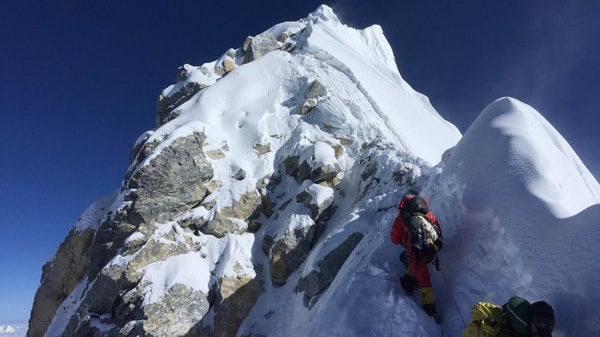 A photo of the Hillary Step, from climber Kenton Cool's Instagram, taken on May 20, 2016.