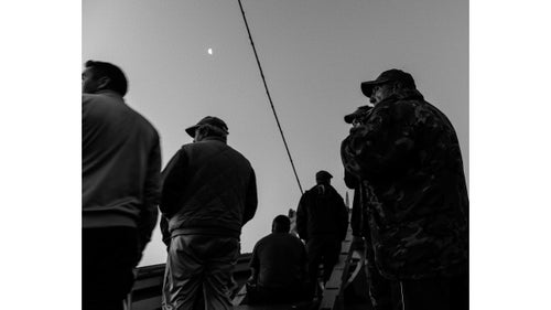 Dawn on the southern Spanish coast, even in late spring, is colder than one might expect. The crew of the Bermudez stands huddled against the early morning chill, smoking in silence under the rising light as we steam toward the hunting grounds. As they鈥檝e done for 3,000 years, the fishermen deploy a maze of nets in the tuna's migratory path through the Mediterranean, ultimately leading them to an enclosed central area, where the fisherman await.