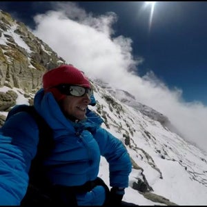 Kilian Jornet during an acclimatization climb before setting his speed record.