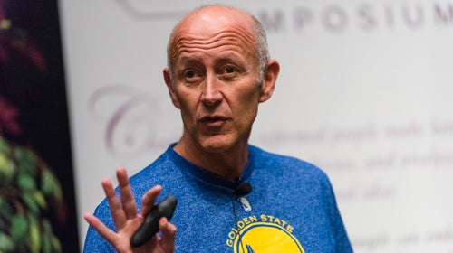 Dr. Michael Joyner speaking at the 2015 GoldLab Symposium.