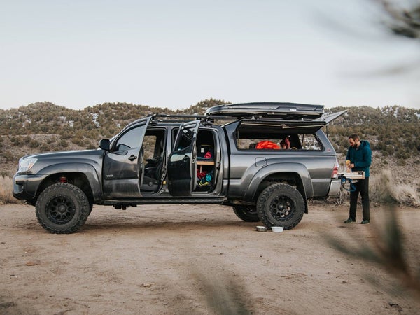 Cochrane whipping up a meal on his tailgate.