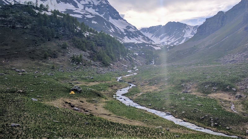 Not a bad campsite, right? Saw ibex, red deer, marmots, and eagles, but not a single human.
