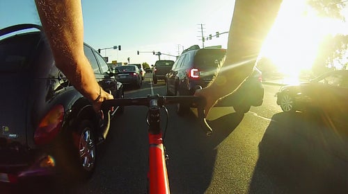 The author navigating the streets of California.