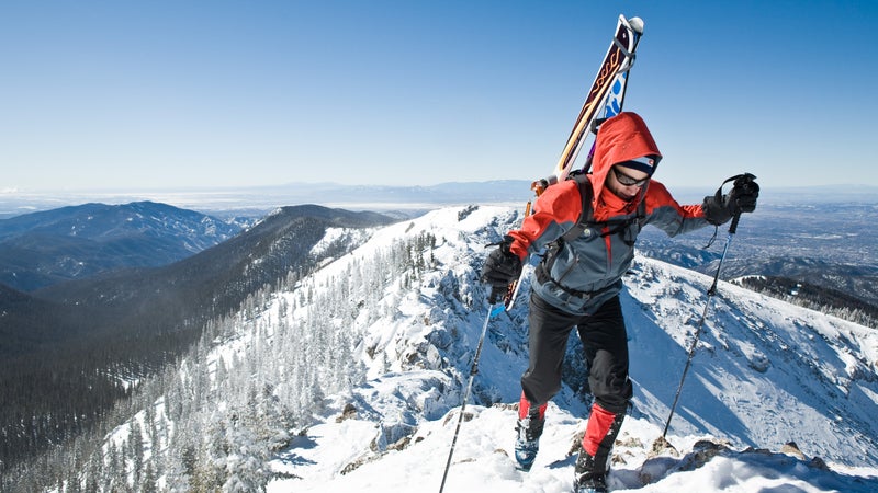 Backcountry skiing near Santa Fe, New Mexico.