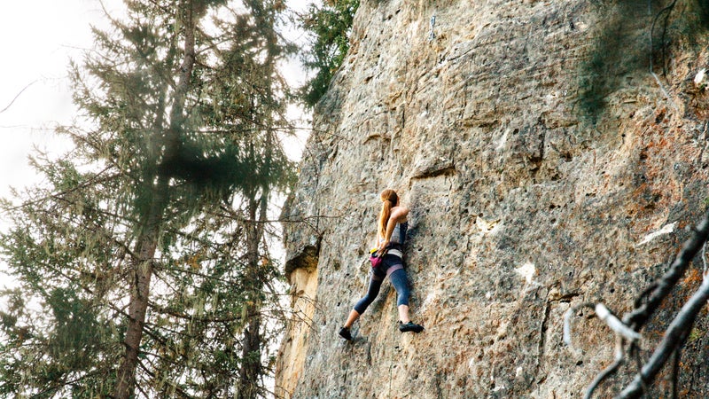 Climbing near Spearfish, South Dakota.