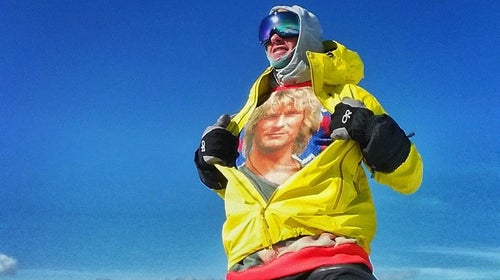 Jespersen summited Mt. Massive on Super Bowl Sunday, which he celebrated with a Point Break themed sweatshirt.