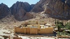 St. Catherine's Monastery and Mount Sinai in Egypt, as seen from the Sinai Trail.