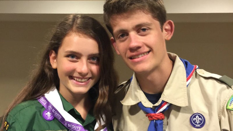 Sydney and her brother Bryan, who's an Eagle Scout.
