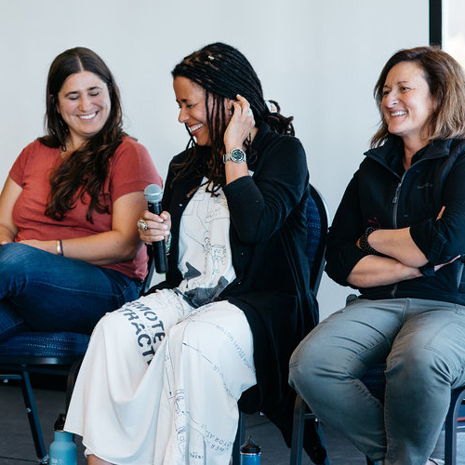 From left: Kelly Martin, Alyssa Ravasio, Carolyn Finney, and Rose Marcario speak at the Women's Outdoor Summit for Empowerment.