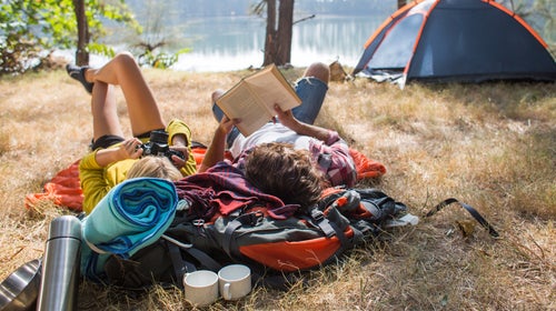 We never leave for a camping trip without a good book.