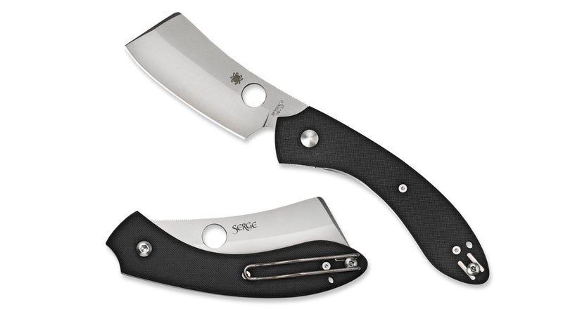 Dig the cleaver style but want it in a more easily carried folding knife? Check out the Spyderco Roc.