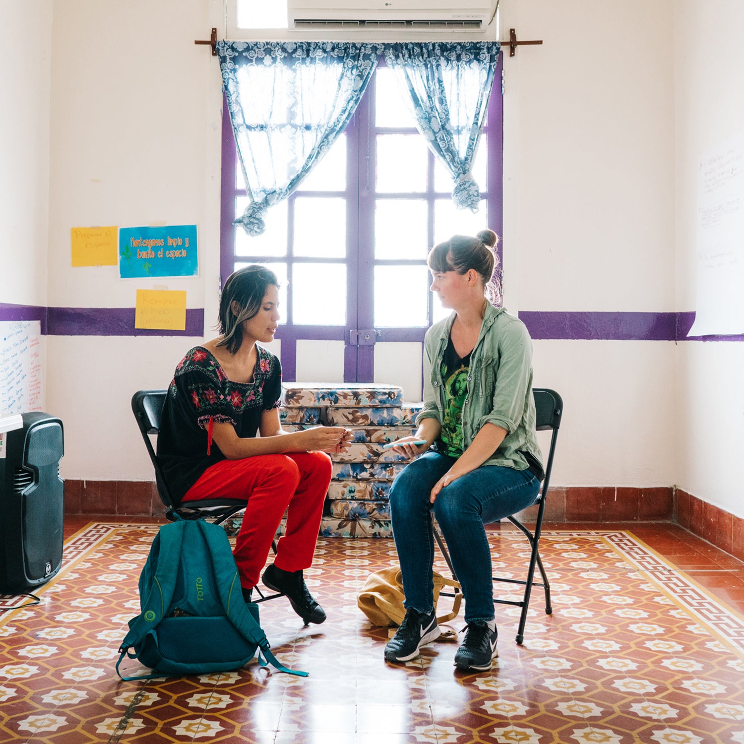 Ana Lucía Lagunes Gasca, 31, runs the Women's House for The Fray Matías Center for Human Rights in Tapachula, Mexico. She organizes workshops to teach migrants about their basic legal rights.