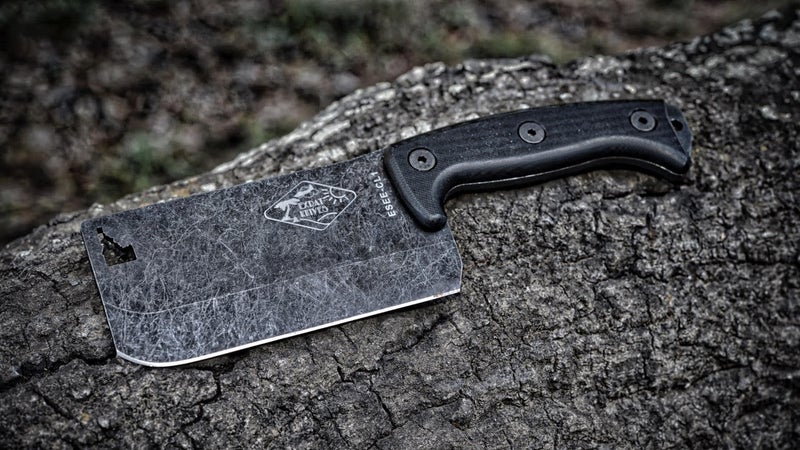 The Expat Cleaver is built hugely strong, like an outdoors blade, and would be just the thing for quartering an elk, and then processing wood for a fire to cook it on. Or, you know, making a salad for dinner at home.