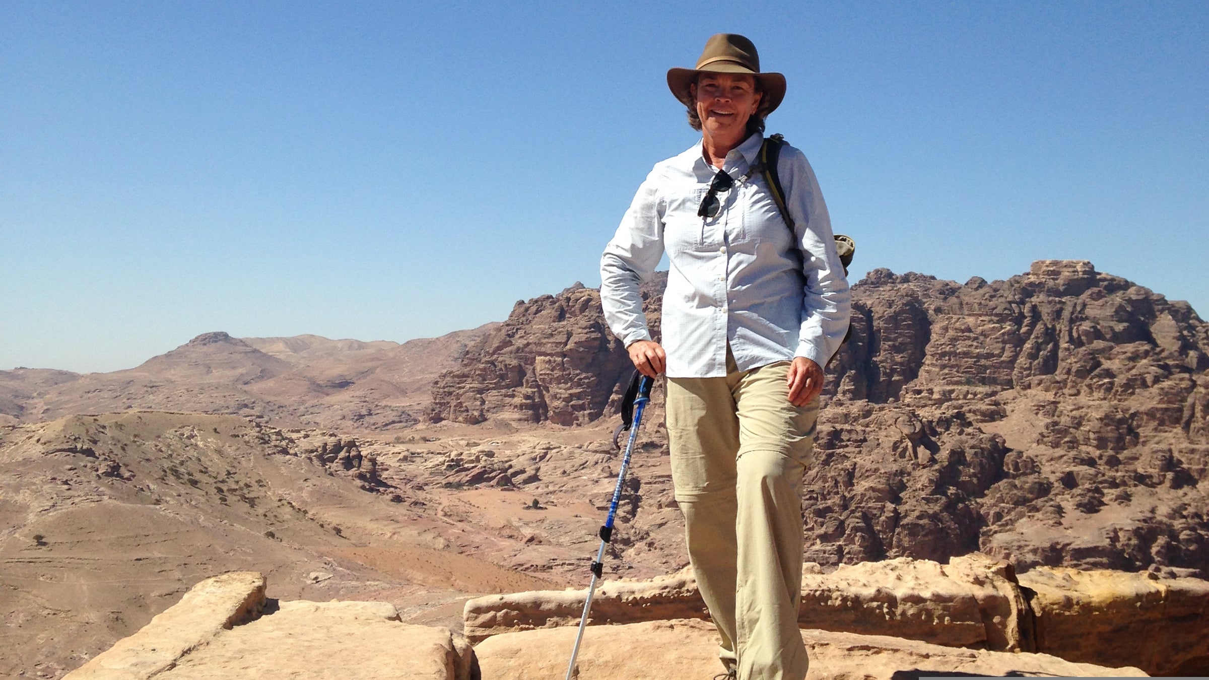 Fitzgerald visiting Petra, Jordan. 