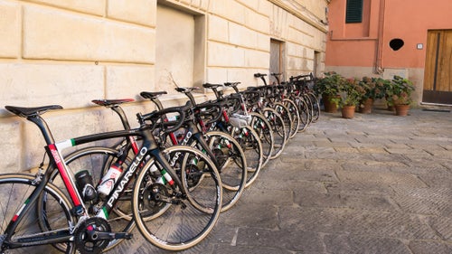 Fresh bikes waiting for the riders.