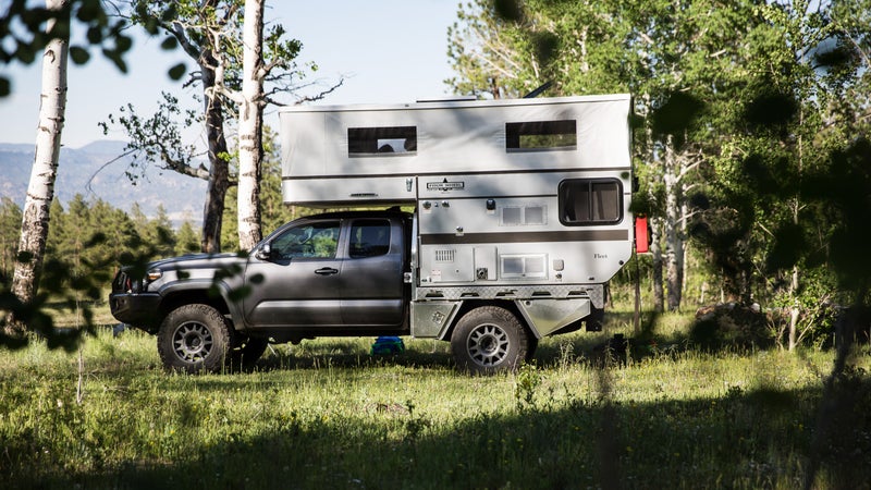 Camped with the pop-top deployed at a spot just outside Buena Vista, Colorado.