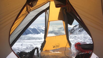 A view from Lucy's tent on Denali.