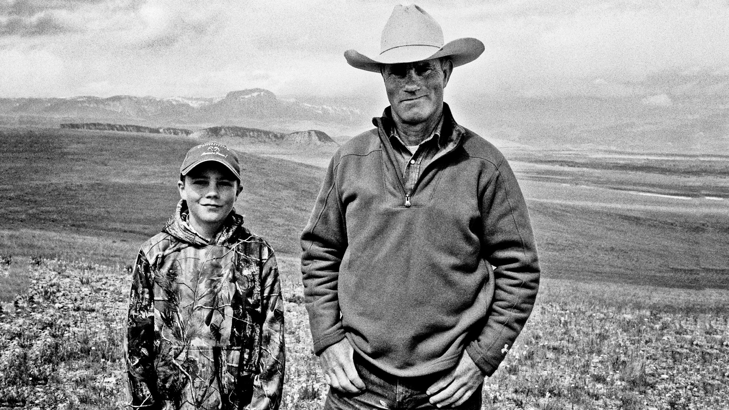 Rancher Dusty Crary and son Carson.