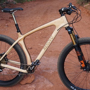 One of Renovo's wooden mountain bike models.