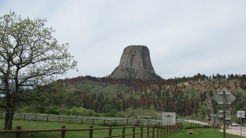 Devil's Tower is a prominent 1,200-foot butte that rises from Wyoming's plains. You'll recognize it from "Close Encounters of the Third Kind" and those mashed potatoes.