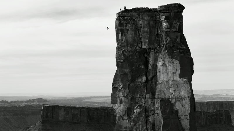 This photo of Michael Tomchek BASE jumping in Castle Valley, Utah was a finalist in Red Bull's 2013 Illume competition.