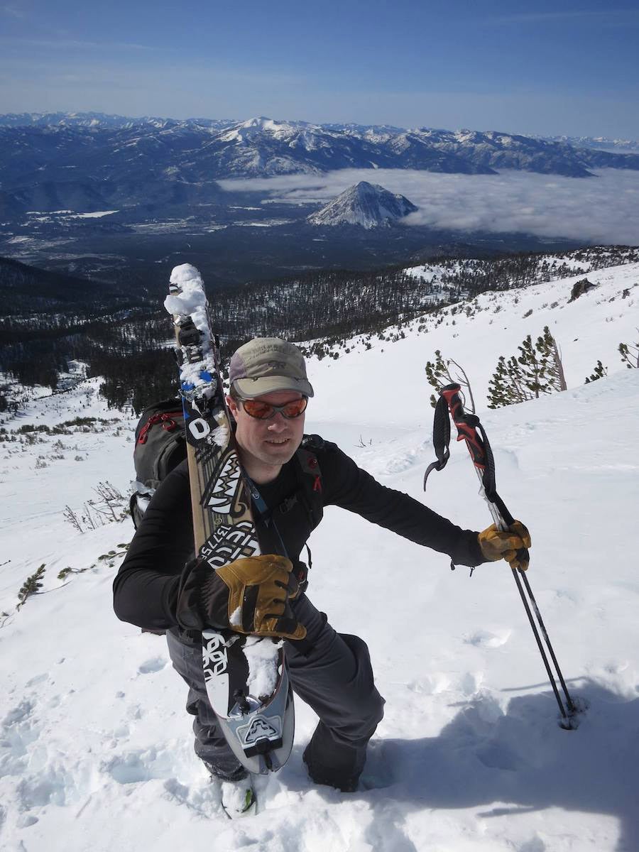 Jacobs climbs Mt. Shasta. The software developer is an active backcountry skier, and volunteers for his local search and rescue unit.