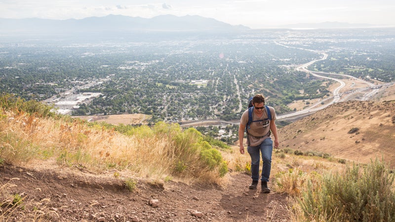 Hiking the foothills of Salt Lake City.