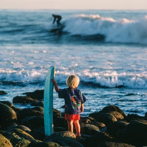 Patagonia's iconic baggies are the perfect base to kids summer uniforms.