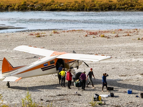 Rafters exiting Alaska’s Gates of the Arctic National Park by bush plane.