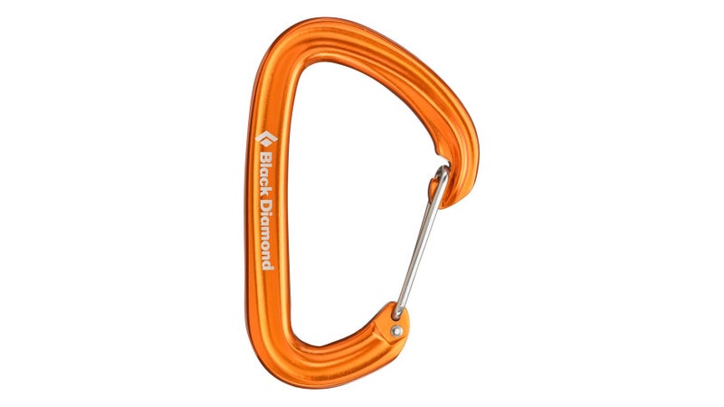 A basic but strength-rated climbing carabiner like this Black Diamond Hotwire lets you securely attach your dog to a tree, railing, or similar immovable object by simply wrapping the leash around it and clipping it together.