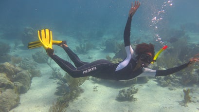 Johnson snorkeling in the ​Bahamas.