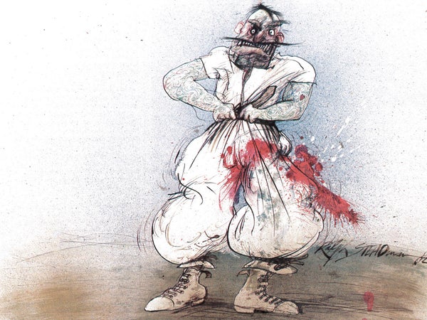 “Then Reg Mellor let his trousers fall around his ankles.”