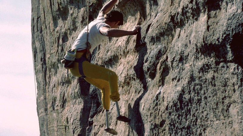 Herr on a 5.12 route on Arizona’s Mount Lemmon in 1986.