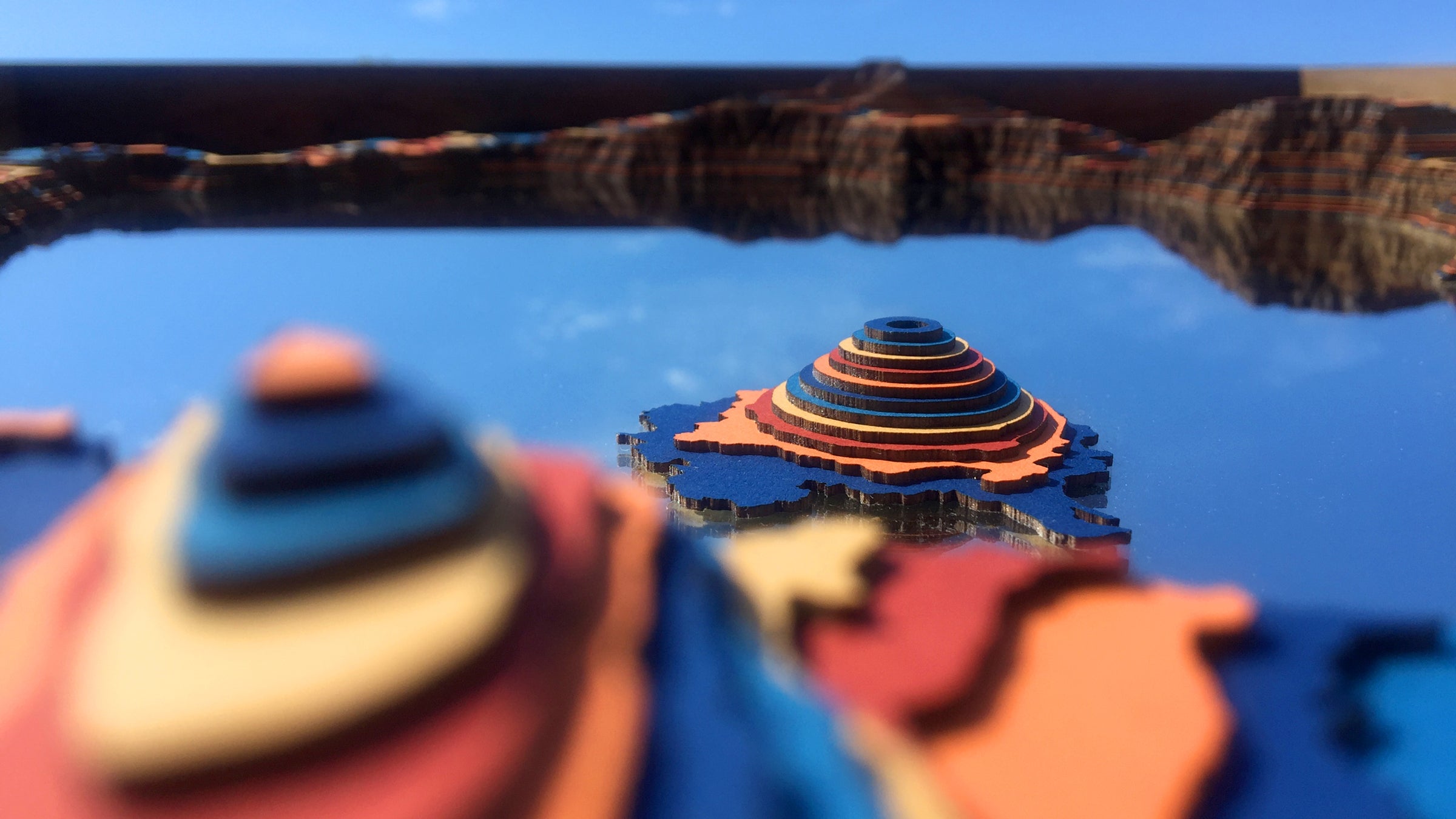 A to-scale replica of Crater Lake. 