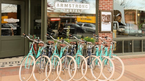 The historic Armstrong Hotel, has an arsenal of 10 free cruiser bikes you can borrow for a ride to Fort Collins’ many breweries.