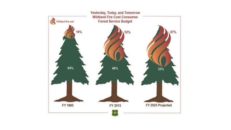 As the Forest Service spends more money fighting fires, it has less money to spend preventing them. As it has less money to spend preventing fires, it has to spend more money fighting them. Something has to change.