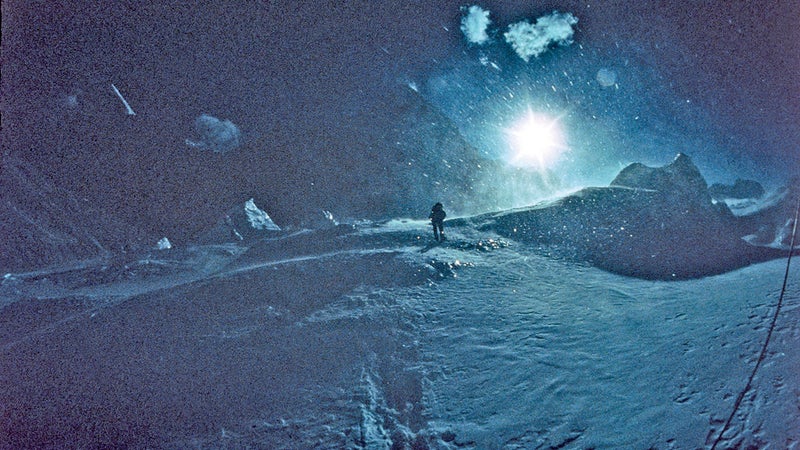 Ascending the Lhotse Face on the way to Camp IV.