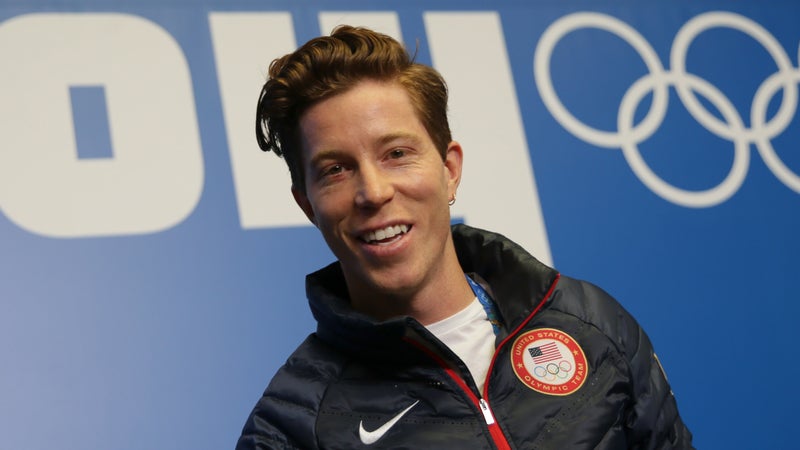 Shaun White of USA attends a press conference of the US snowboard team during the Sochi Olympics.