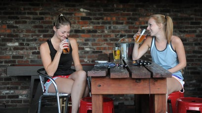 Sharing a laugh at the Bearden Beer Market, Knoxville, TN.