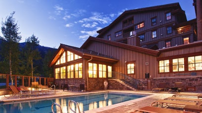 The lap pool at the Teton Mountain Lodge and Spa