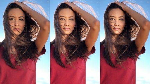 (L to R) Natural, Studio, and Contour Lighting Modes