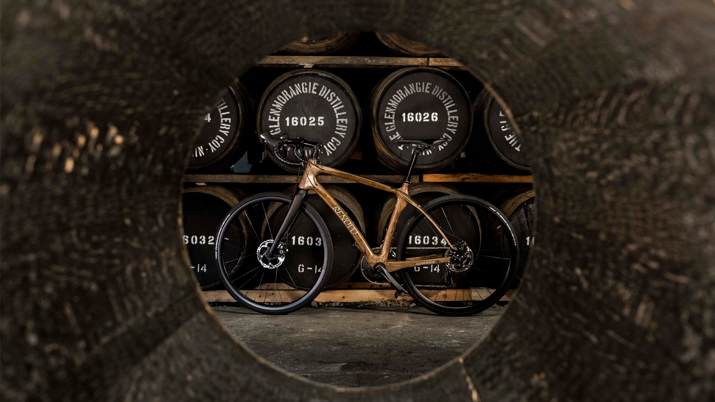 This bike is made from upcycled whiskey barrels.
