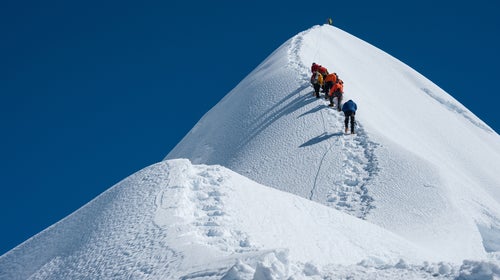 Climbing in Nepal.