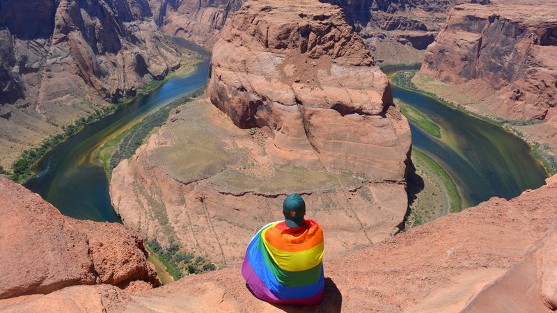 Mikah Meyer at Horseshoe Bend in Page, Arizona, part of Glen Canyon National Recreation Area.