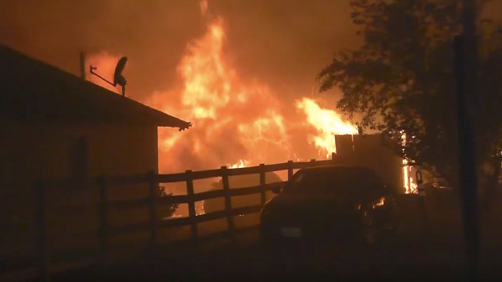 Fires burned 57,000 acres in northern California overnight.