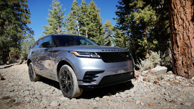 The Range Rover Velar excels on rugged, rocky trails, providing a smooth ride for a crossover.