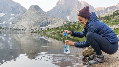 Filtering water in the Wind River Range, Wyoming.